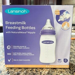Brand new Lansinoh bottles.
